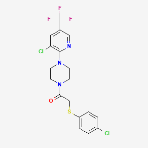 2-[(4-chlorophenyl)sulfanyl]-1-{4-[3-chloro-5-(trifluoromethyl)-2-pyridinyl]piperazino}-1-ethanone