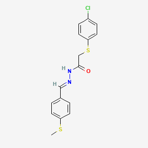 2-[(4-chlorophenyl)sulfanyl]-N'-{[4-(methylsulfanyl)phenyl]methylene}acetohydrazide