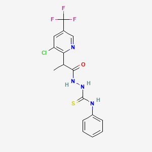2-{2-[3-chloro-5-(trifluoromethyl)-2-pyridinyl]propanoyl}-N-phenyl-1-hydrazinecarbothioamide