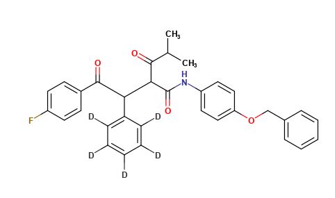 2-[2-(4-Fluorophenyl)-2-oxo-1-phenyl-d5-ethyl]-4-methyl-3-oxo-pentanoic Acid, (4-Benzyloxy-phenyl)-amide