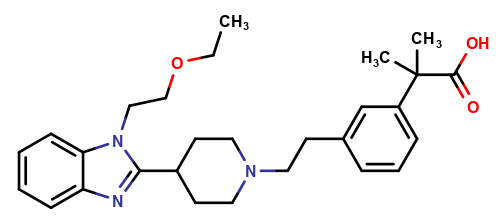 2-(3-(2-(4-(1-(2-ethoxyethyl)-1H-benzo[d]imidazol-2-yl)piperidin-1-yl)ethyl)phenyl)-2-methylpropanoic acid