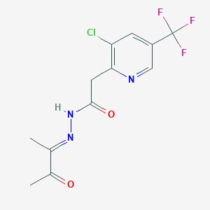 2-[3-chloro-5-(trifluoromethyl)-2-pyridinyl]-N'-[(E)-1-methyl-2-oxopropylidene]acetohydrazide