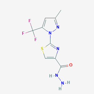 2-[3-methyl-5-(trifluoromethyl)-1H-pyrazol-1-yl]-1,3-thiazole-4-carbohydrazide