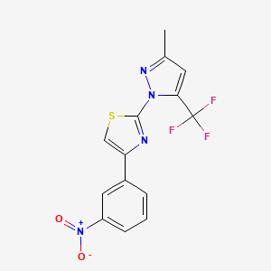 2-[3-methyl-5-(trifluoromethyl)-1H-pyrazol-1-yl]-4-(3-nitrophenyl)-1,3-thiazole