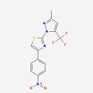 2-[3-methyl-5-(trifluoromethyl)-1H-pyrazol-1-yl]-4-(4-nitrophenyl)-1,3-thiazole