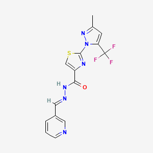 2-[3-methyl-5-(trifluoromethyl)-1H-pyrazol-1-yl]-N'-[(1E)-(pyridin-3-yl)methylidene]-1,3-thiazole-4-carbohydrazide