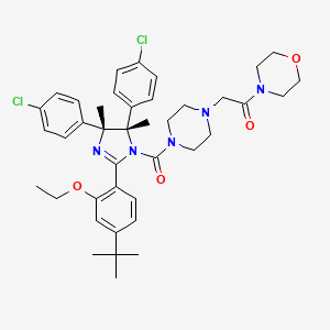 2-(4-((4R,5S)-2-(4-(tert-Butyl)-2-ethoxyphenyl)-4,5-bis(4-chlorophenyl)-4,5-dimethyl-4,5-dihydro-1H-imidazole-1-carbonyl)piperazin-1-yl)-1-morpholinoethanone