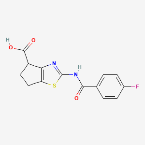 2-(4-fluorobenzamido)-5,6-dihydro-4H-cyclopenta[d]thiazole-4-carboxylic acid