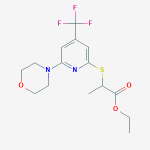 2-(6-Morpholin-4-YL-4-trifluoromethyl-pyridin-2-ylsulfanyl)-propionic acid ethyl ester