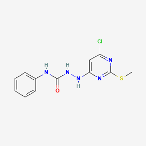 2-[6-chloro-2-(methylsulfanyl)-4-pyrimidinyl]-N-phenyl-1-hydrazinecarboxamide