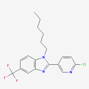 2-(6-chloro-3-pyridinyl)-1-hexyl-5-(trifluoromethyl)-1H-1,3-benzimidazole