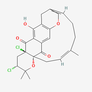 2,2-Dimethyl-3alpha,4abeta-dichloro-6-hydroxy-12abeta,8-[(2E,6E)-3-methyl-2-hexene-1-yl-6-ylidene]-3,4,4a,8,9,12a-hexahydro-2H,7H-1,10-dioxanaphthacene-5,12-dione