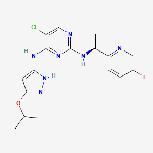 2,4-Pyrimidinediamine, 5-chloro-N2-((1S)-1-(5-fluoro-2-pyridinyl)ethyl)-N4-(5-(1-methylethoxy)-1H-pyrazol-3-yl)-