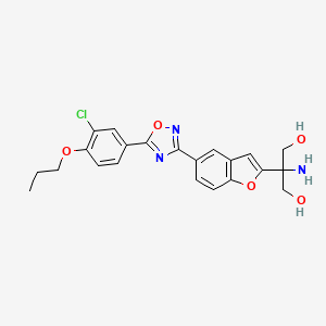 2-Amino-2-(5-(5-(3-chloro-4-propoxyphenyl)-1,2,4-oxadiazol-3-yl)benzofuran-2-yl)propane-1,3-diol
