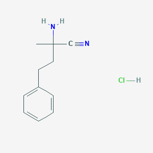 2-Amino-2-methyl-4-phenylbutanenitrile hydrochloride