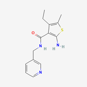 2-amino-4-ethyl-5-methyl-N-(pyridin-3-ylmethyl)thiophene-3-carboxamide