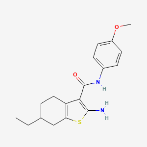 2-amino-6-ethyl-N-(4-methoxyphenyl)-4,5,6,7-tetrahydro-1-benzothiophene-3-carboxamide