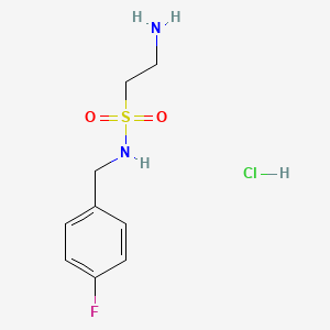 2-amino-N-[(4-fluorophenyl)methyl]ethane-1-sulfonamide hydrochloride