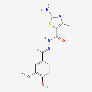 2-amino-N-[(E)-(4-hydroxy-3-methoxyphenyl)methylideneamino]-4-methyl-1,3-thiazole-5-carboxamide