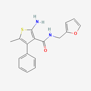 2-amino-N-(2-furylmethyl)-5-methyl-4-phenylthiophene-3-carboxamide
