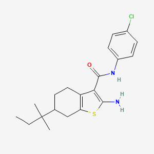 2-amino-N-(4-chlorophenyl)-6-(1,1-dimethylpropyl)-4,5,6,7-tetrahydro-1-benzothiophene-3-carboxamide