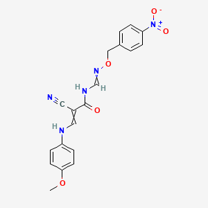 2-cyano-3-(4-methoxyanilino)-N-({[(4-nitrobenzyl)oxy]imino}methyl)acrylamide