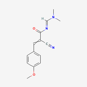 2-cyano-N-[(dimethylamino)methylene]-3-(4-methoxyphenyl)acrylamide