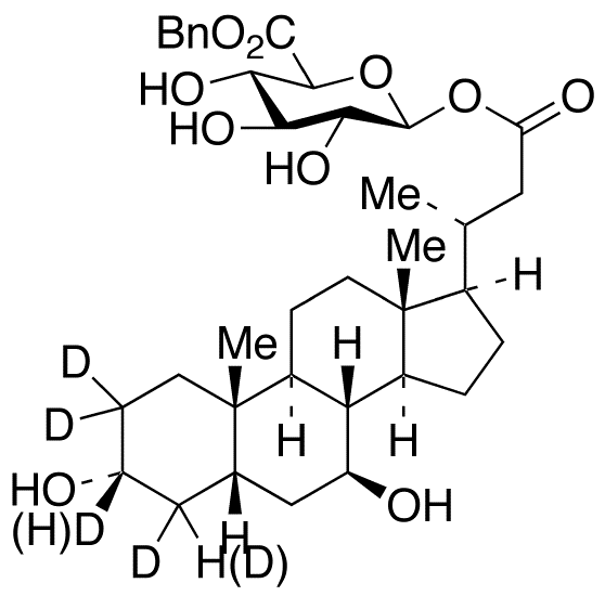 24-Nor Ursodeoxycholic Acid-d5 (major) Acyl-b-D-glucuronide Benzyl Ester
