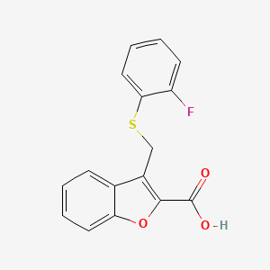 3-{[(2-Fluorophenyl)sulfanyl]methyl}-1-benzofuran-2-carboxylic acid