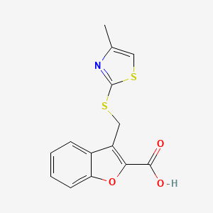 3-{[(4-Methyl-1,3-thiazol-2-yl)sulfanyl]methyl}-1-benzofuran-2-carboxylic acid
