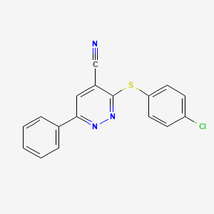 3-[(4-chlorophenyl)sulfanyl]-6-phenyl-4-pyridazinecarbonitrile