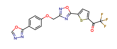 3-[4-(1,3,4-Oxadiazol-2-yl)phenoxymethyl]-5-[5-trifluoroacetyl-thien-2-yl]-1,2,4-oxadiazole