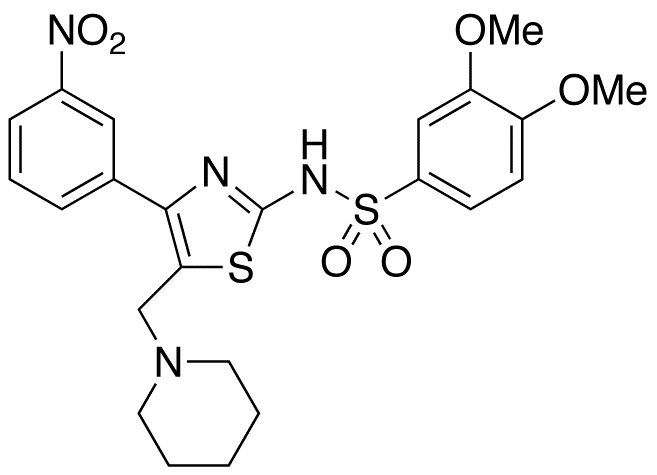 3,4-Dimethoxy-N-[4-(3-nitrophenyl)-5-(1-piperidinylmethyl)-2-thiazolyl]-benzenesulfonamide
