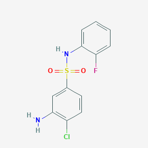 3-amino-4-chloro-N-(2-fluorophenyl)benzene-1-sulfonamide