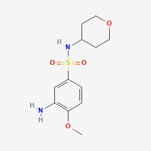 3-amino-4-methoxy-N-(oxan-4-yl)benzene-1-sulfonamide