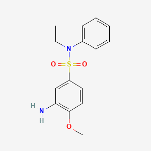 3-amino-N-ethyl-4-methoxy-N-phenylbenzene-1-sulfonamide
