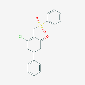 3-chloro-5-phenyl-2-[(phenylsulfonyl)methyl]-2-cyclohexen-1-one