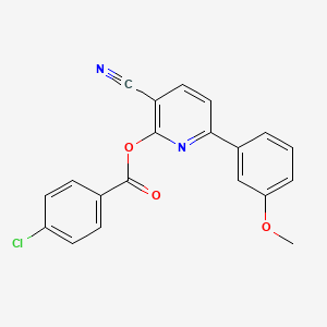 3-cyano-6-(3-methoxyphenyl)-2-pyridinyl 4-chlorobenzenecarboxylate