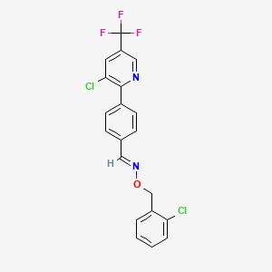 4-[3-chloro-5-(trifluoromethyl)-2-pyridinyl]benzenecarbaldehyde O-(2-chlorobenzyl)oxime