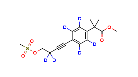 4-[4-(Methanesulfonyloxy)-1-butynyl]-a,a-di(methyl-d3)benzeneacetic Acid, Methyl Ester