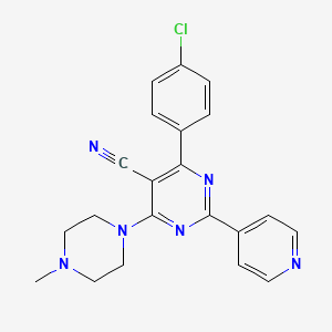 4-(4-chlorophenyl)-6-(4-methylpiperazino)-2-(4-pyridinyl)-5-pyrimidinecarbonitrile