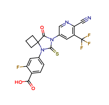 4-(7-(6-cyano-5-(trifluoromethyl)pyridin-3-yl)-8-oxo-6-thioxo-5,7-diazaspiro[3,4]octan-5-yl)-2-fluor