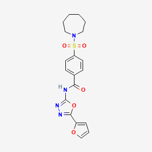 4-(azepan-1-ylsulfonyl)-N-(5-(furan-2-yl)-1,3,4-oxadiazol-2-yl)benzamide
