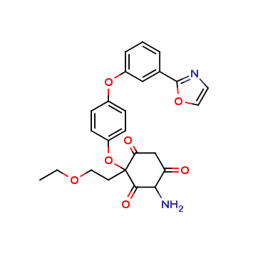 4-Amino-2-(2-ethoxy-ethyl)-2-[4-(3-oxazol-2-yl-phenoxy)-phenoxy]-cyclohexane-1,3,5-trione