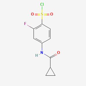 4-Cyclopropaneamido-2-fluorobenzene-1-sulfonyl chloride