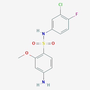4-amino-N-(3-chloro-4-fluorophenyl)-2-methoxybenzene-1-sulfonamide