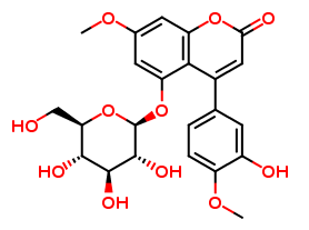 5-(ß-D-Glucopyranosyloxy)-4-(3-hydroxy-4-methoxyphenyl)-7-methoxy-2H-1-benzopyran-2-one