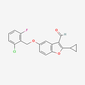 5-[(2-chloro-6-fluorobenzyl)oxy]-2-cyclopropyl-1-benzofuran-3-carbaldehyde