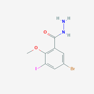 5-bromo-3-iodo-2-methoxybenzenecarbohydrazide