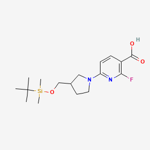 6-(3-((tert-Butyldimethylsilyloxy)methyl)-pyrrolidin-1-yl)-2-fluoronicotinic acid